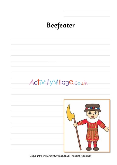 Beefeater writing page