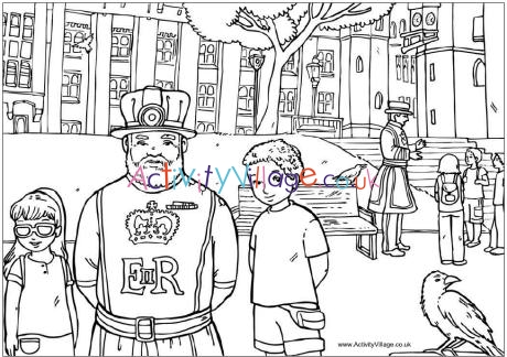 Beefeaters colouring page