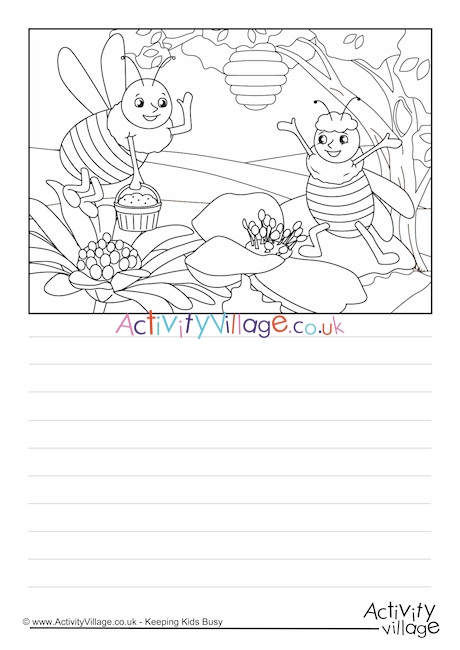 Bees Scene Story Paper