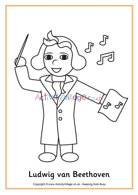 Beethoven colouring page