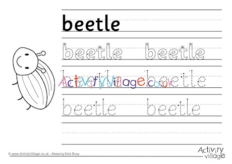 Beetle Handwriting Worksheet