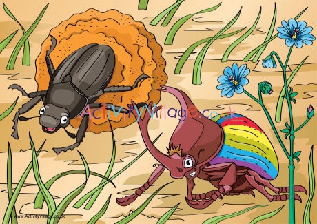 Beetles Scene Poster
