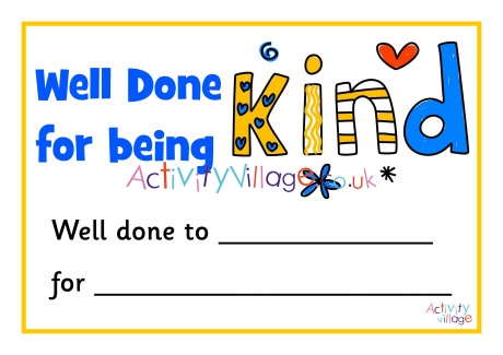Being Kind Certificate 1