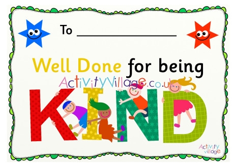 Being Kind Certificate 2