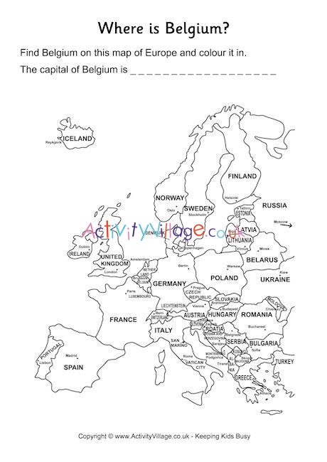 Belgium Location Worksheet