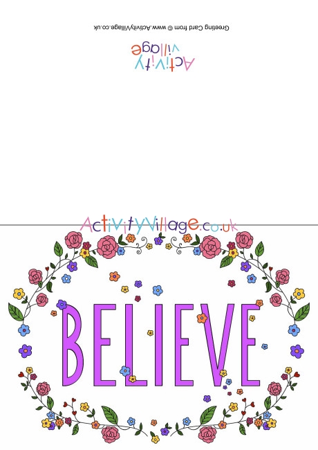 Believe Word Card