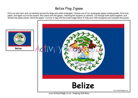 Belize flag jigsaw