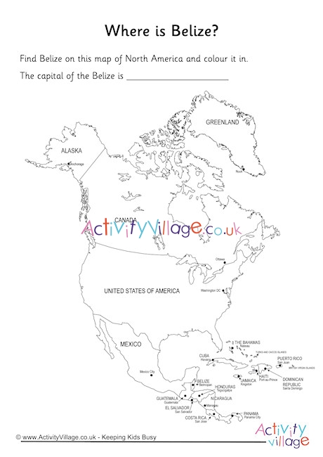 Belize Location Worksheet