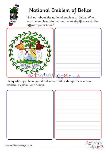 Belize National Emblem Worksheet