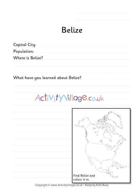 Belize Worksheet