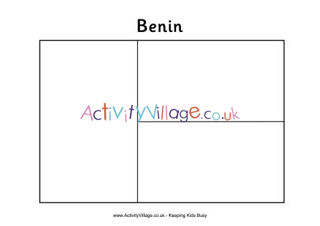 Benin flag colouring page