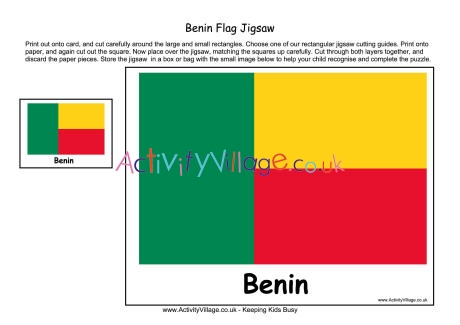 Benin flag jigsaw