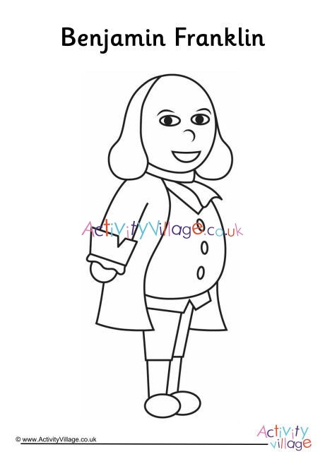 Benjamin Franklin Colouring Page