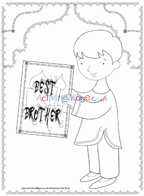 Best brother diwali colouring page