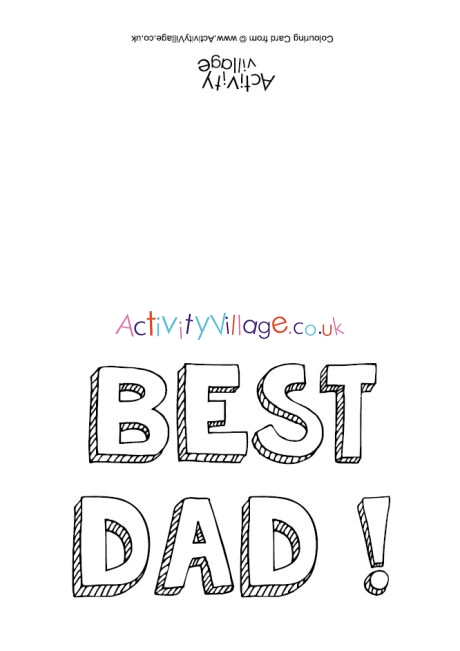 Best Dad colouring card