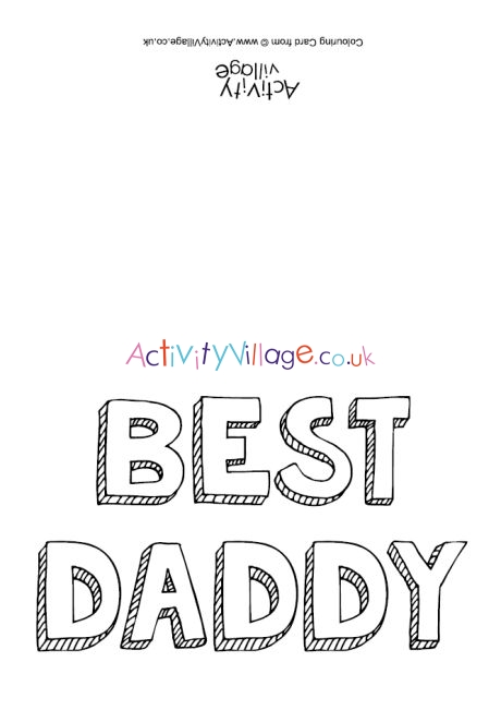 Best Daddy colouring card