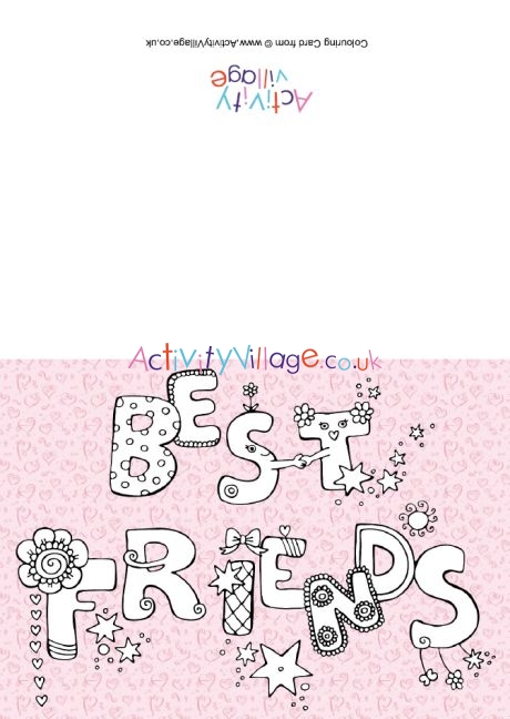 Best friends colouring card 2