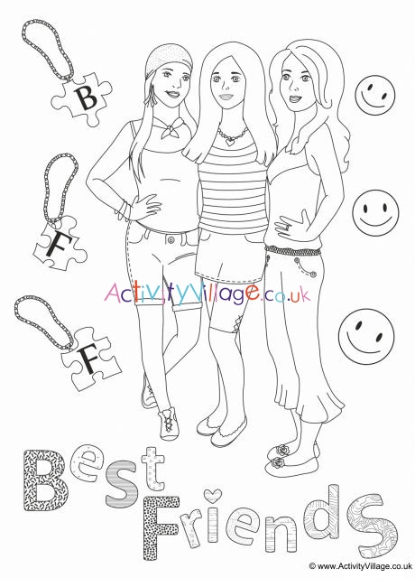 Best Friends Colouring Page 4