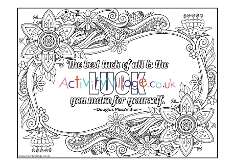 Best Luck Of All Colouring Page