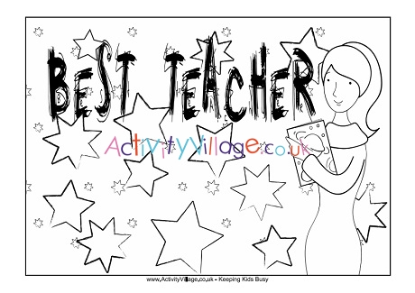 Best teacher colouring page