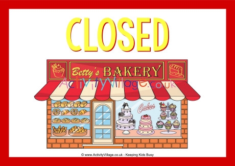 Betty's Bakery Closed Poster