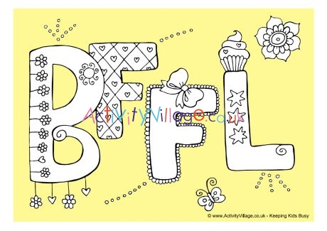 BFFL colouring page 2