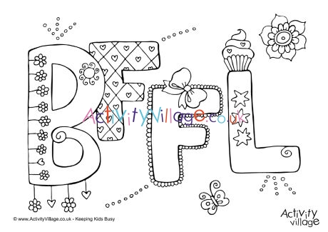 BFFL colouring page