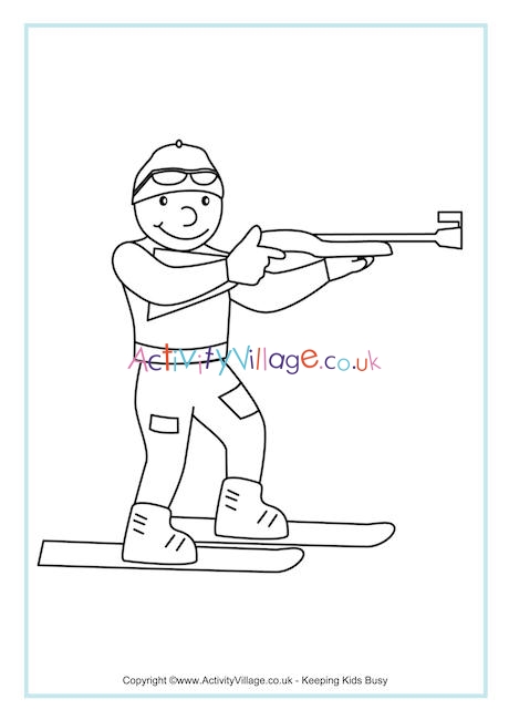 Biathlon Colouring Page