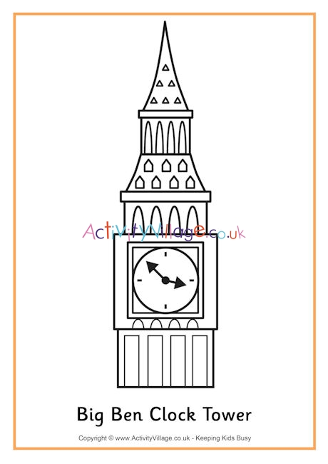 Big Ben colouring page 2