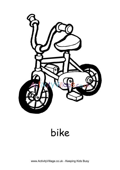 Bike colouring page