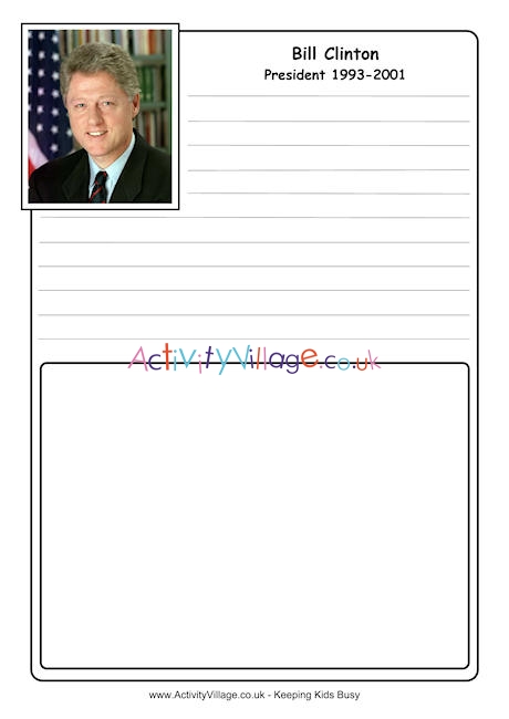 Bill Clinton notebooking page