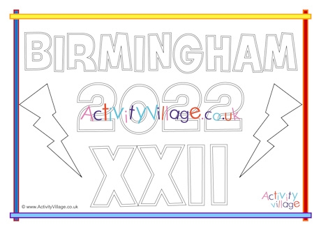 Birmingham 2022 colouring page