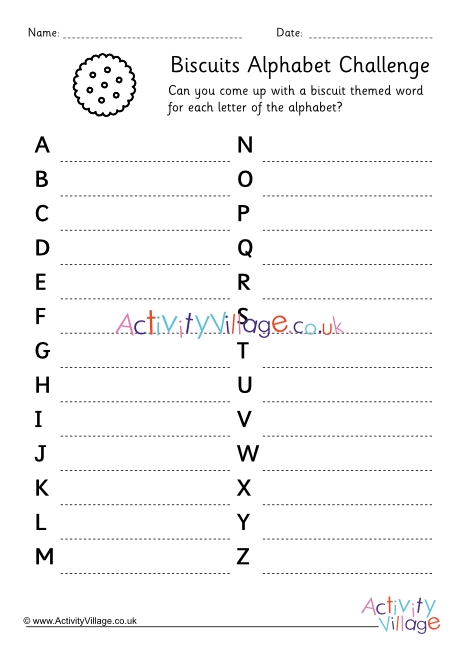 Biscuits alphabet challenge