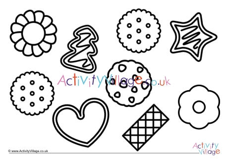 Biscuits colouring page