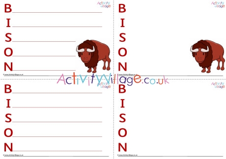 Bison Acrostic Poem Printable