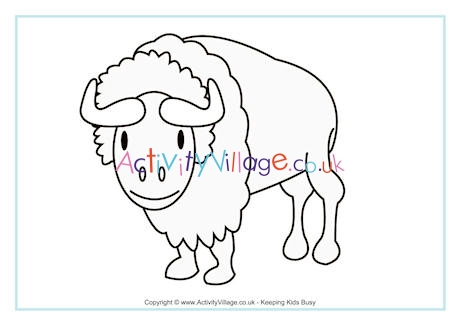 Bison Colouring Page 2