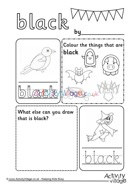 Black Colour Worksheet