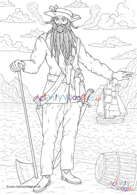 Blackbeard colouring page 2