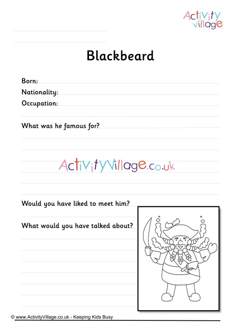 Blackbeard Worksheet 