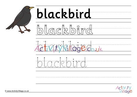 Blackbird Handwriting Worksheet