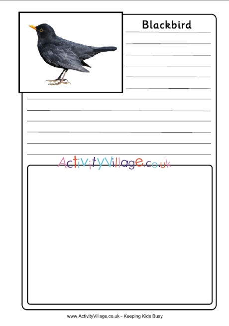 Blackbird notebooking page