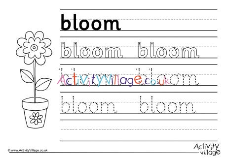 Bloom Handwriting Worksheet