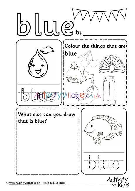 Blue Colour Worksheet