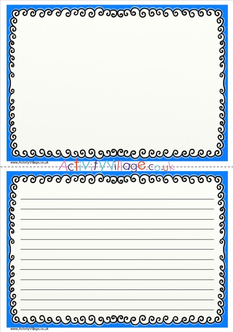 Blue Doodle Writing Frame 2