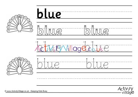 Blue Handwriting Worksheet
