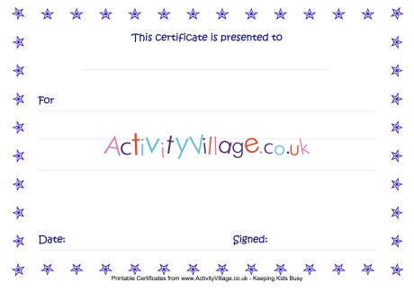 Blue star certificate