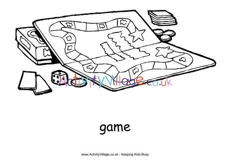 Board game colouring page
