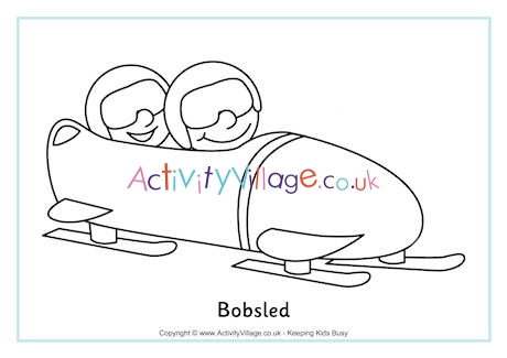 Bobsled Colouring Page