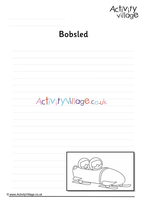 Bobsled Writing Page
