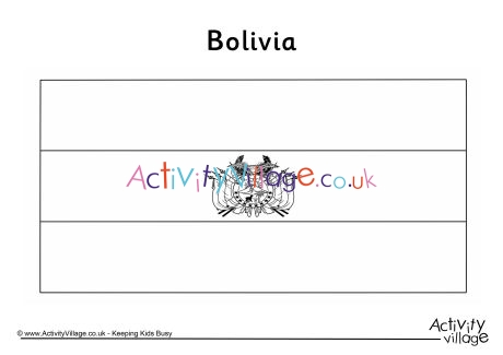 Bolivia flag colouring page